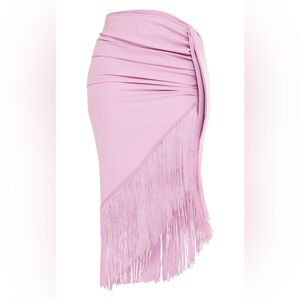 Lilac tassel midi skirt